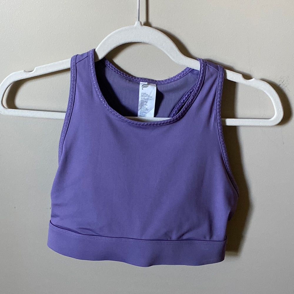 COPY - Fabletics lavender bralette with crisscross mesh racer back size small